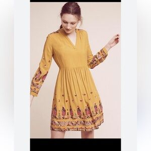 Anthropologie Floreat Raella Embroidered Tunic Dress